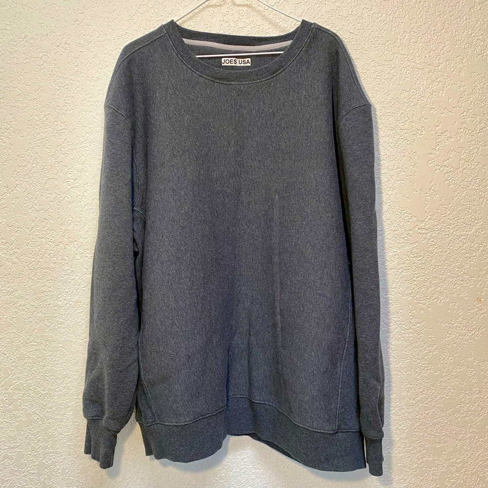 JOES USA Crewneck Men’s 3XL Grey Heavyweight Pullover Sweatshirt Warm Soft